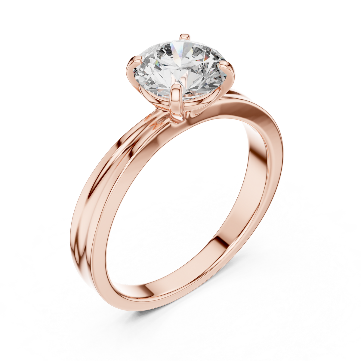 Sophisticated Solitaire Ring with Brilliant Round-Cut Lab-Grown Diamond