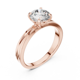 Sophisticated Solitaire Ring with Brilliant Round-Cut Lab-Grown Diamond