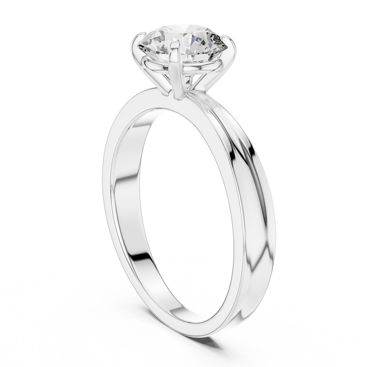 Sophisticated Solitaire Ring with Brilliant Round-Cut Lab-Grown Diamond