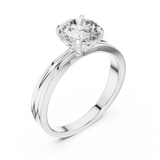 Sophisticated Solitaire Ring with Brilliant Round-Cut Lab-Grown Diamond