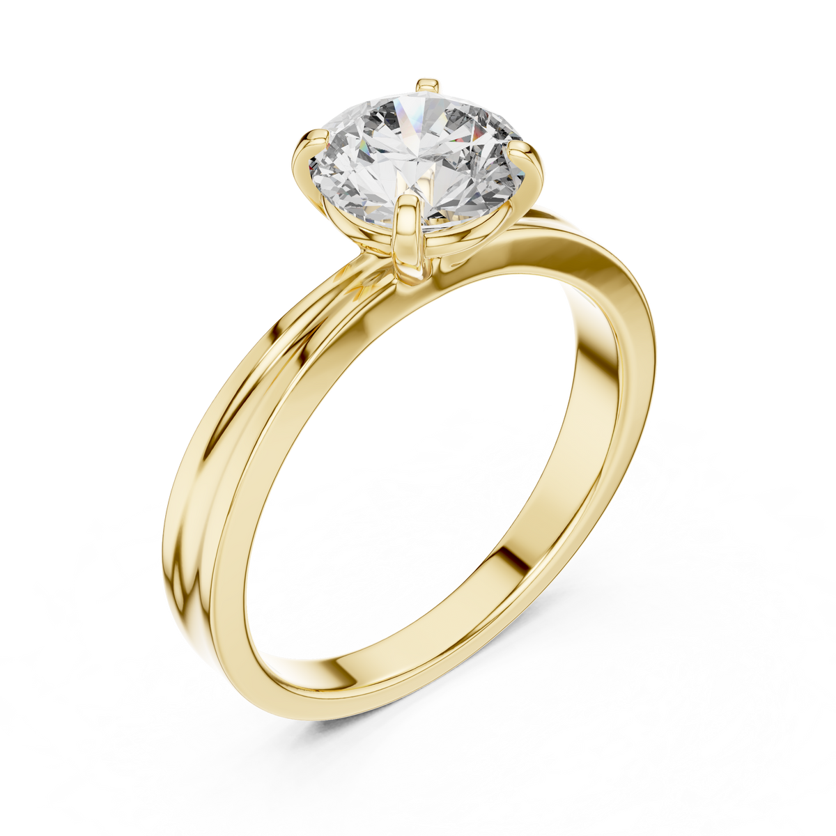 Sophisticated Solitaire Ring with Brilliant Round-Cut Lab-Grown Diamond