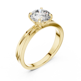 Sophisticated Solitaire Ring with Brilliant Round-Cut Lab-Grown Diamond