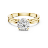 Sophisticated Solitaire Ring with Brilliant Round-Cut Lab-Grown Diamond