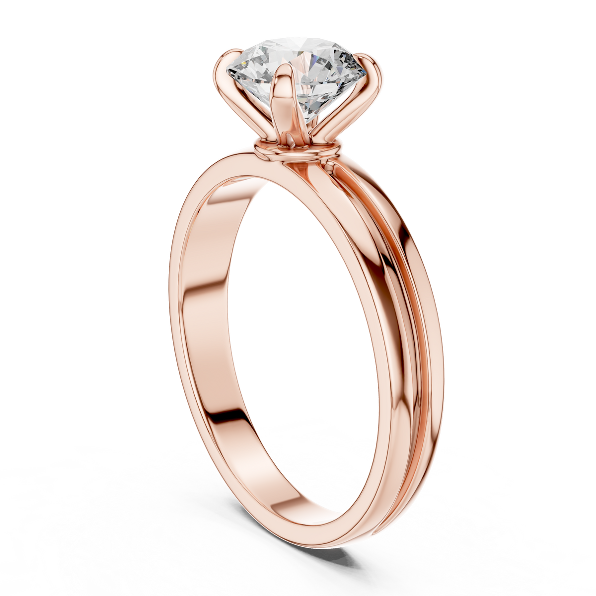 Blush Radiance Round Diamond Solitaire Ring