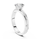 Rosé Sculpted Halo-Frame Solitaire Ring