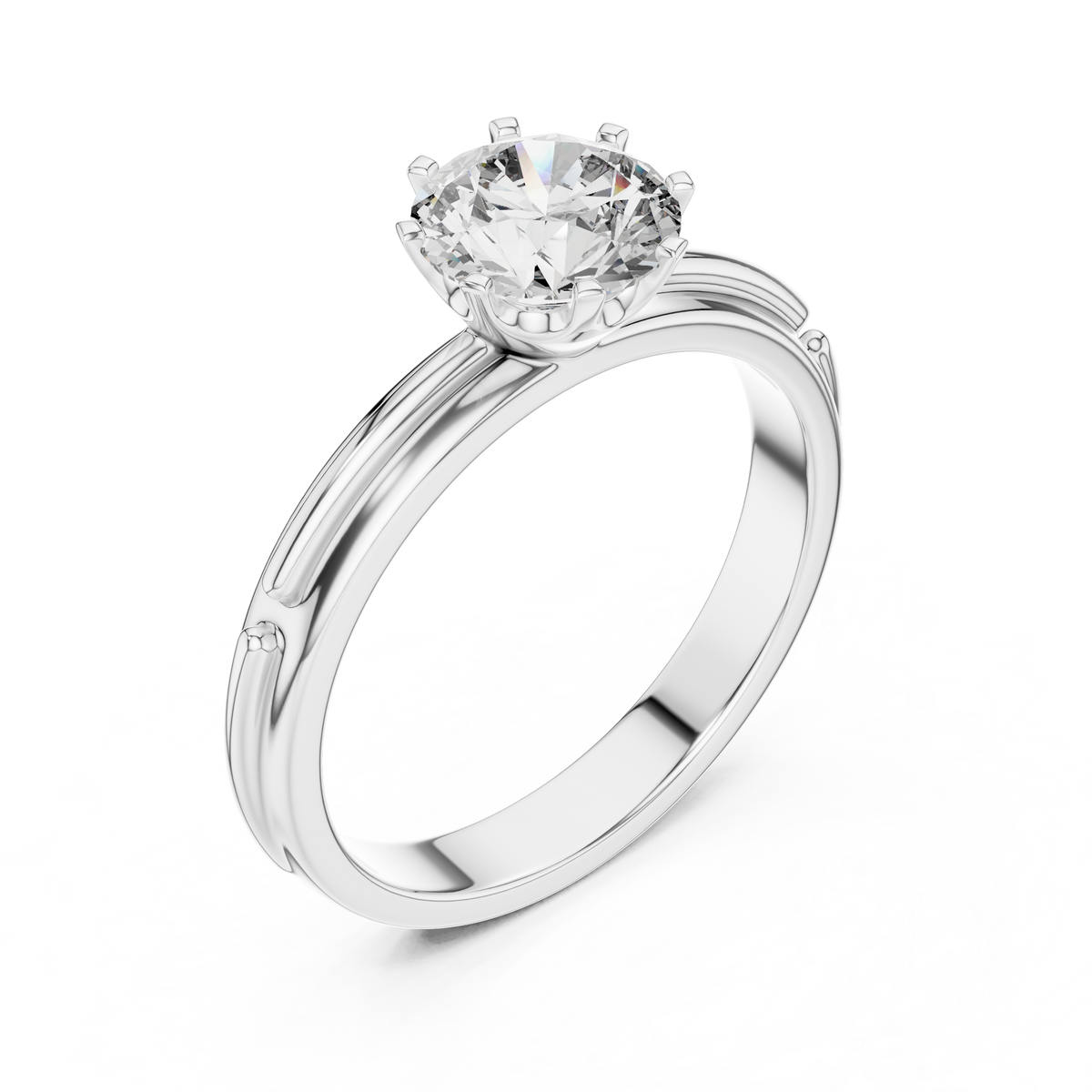 Rosé Sculpted Halo-Frame Solitaire Ring