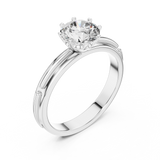 Rosé Sculpted Halo-Frame Solitaire Ring