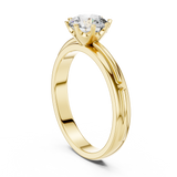 Rosé Sculpted Halo-Frame Solitaire Ring