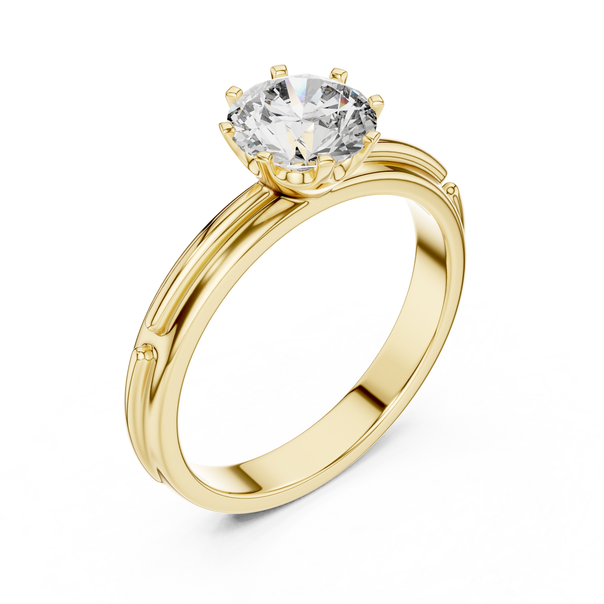 Rosé Sculpted Halo-Frame Solitaire Ring