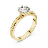 Rosé Sculpted Halo-Frame Solitaire Ring
