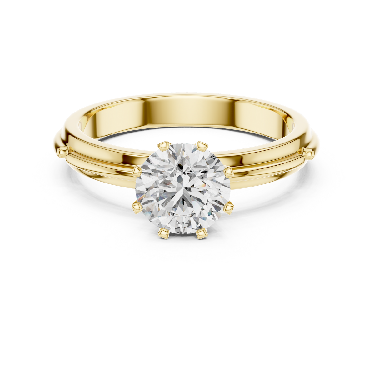 Rosé Sculpted Halo-Frame Solitaire Ring