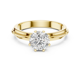 Rosé Sculpted Halo-Frame Solitaire Ring