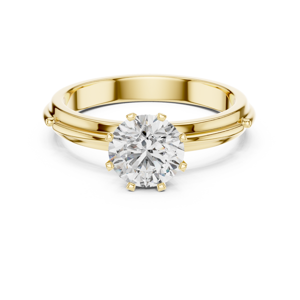 Rosé Sculpted Halo-Frame Solitaire Ring