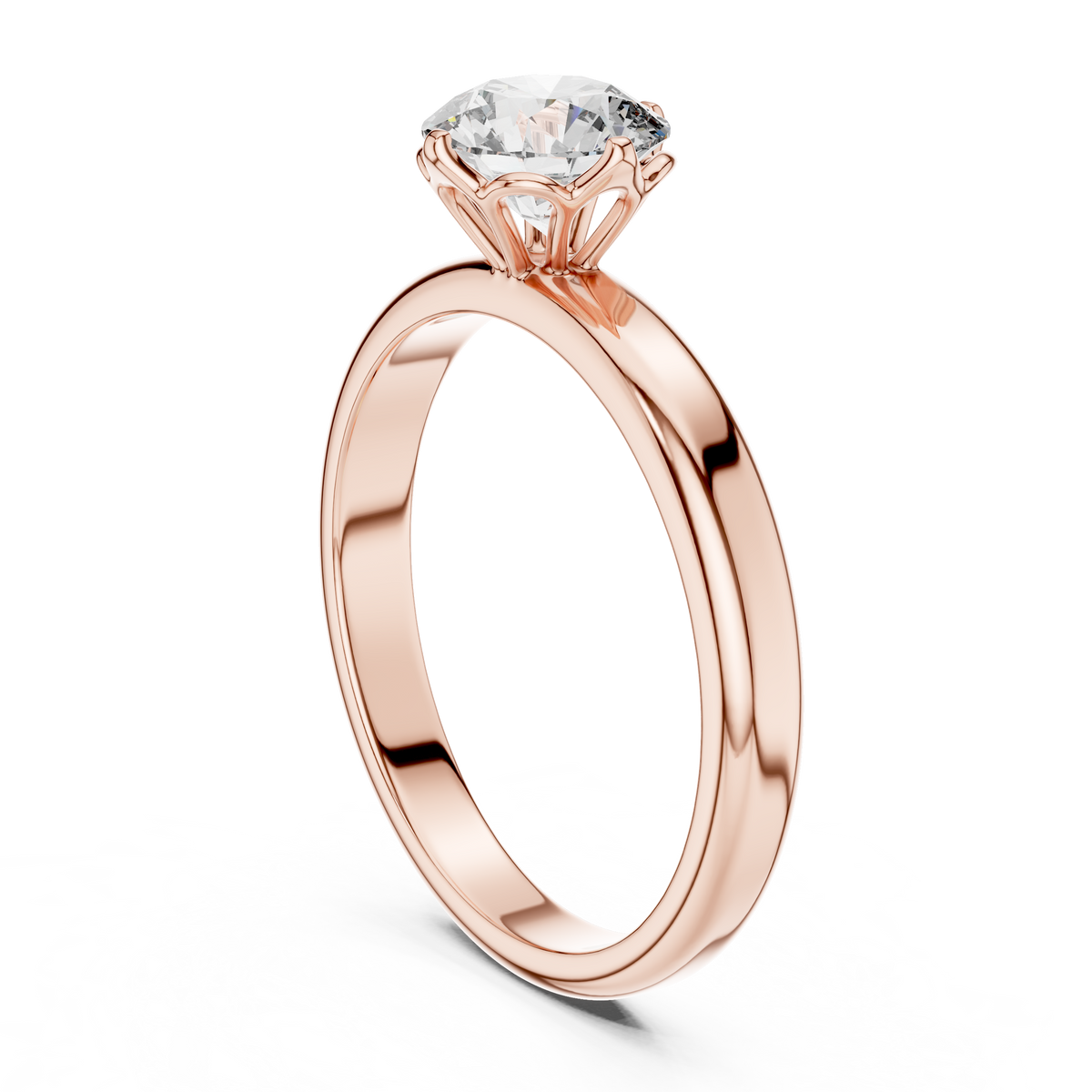 Rosy Luxe Sculpted Round Diamond Ring