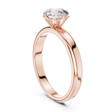 Rosy Luxe Sculpted Round Diamond Ring