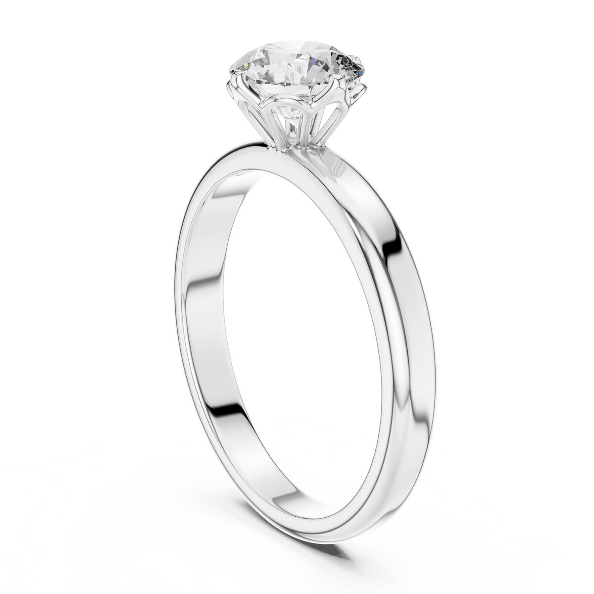 Rosy Luxe Sculpted Round Diamond Ring