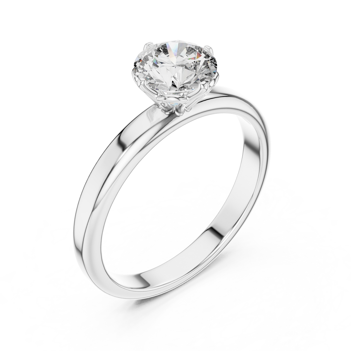 Rosy Luxe Sculpted Round Diamond Ring