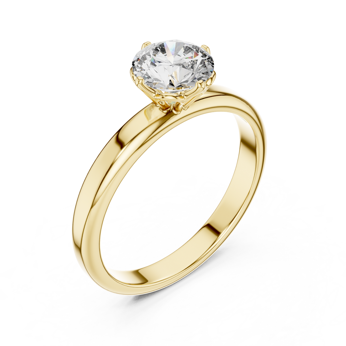 Rosy Luxe Sculpted Round Diamond Ring