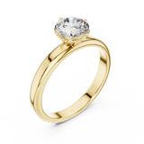 Rosy Luxe Sculpted Round Diamond Ring