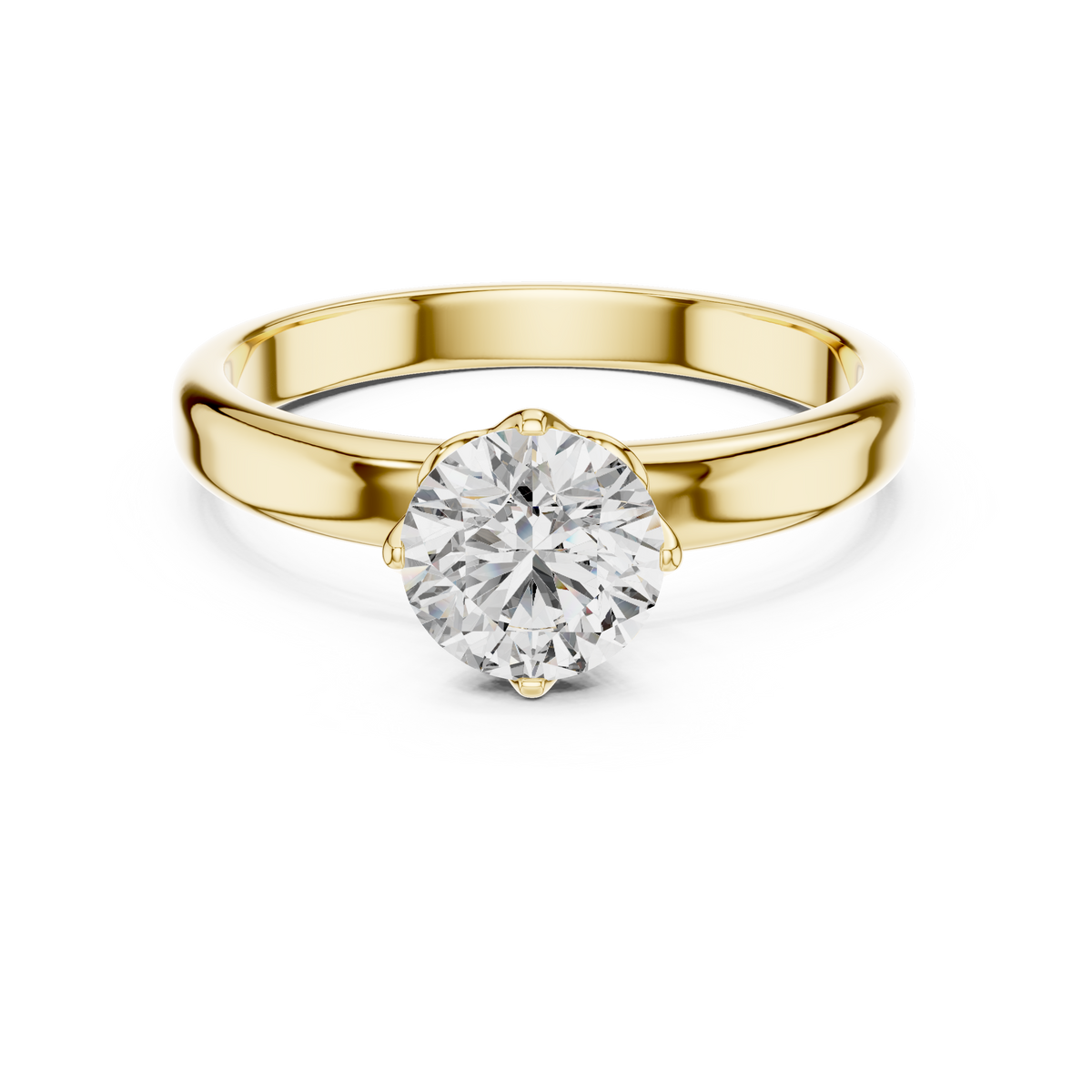 Rosy Luxe Sculpted Round Diamond Ring