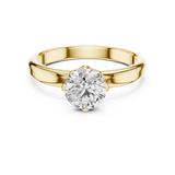 Rosy Luxe Sculpted Round Diamond Ring