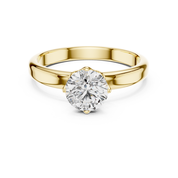 Rosy Luxe Sculpted Round Diamond Ring
