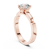 Sleek Sculpted Round Diamond Solitaire Ring