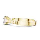 Sleek Sculpted Round Diamond Solitaire Ring