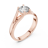 Golden Embrace Round Cut Solitaire Engagement Ring