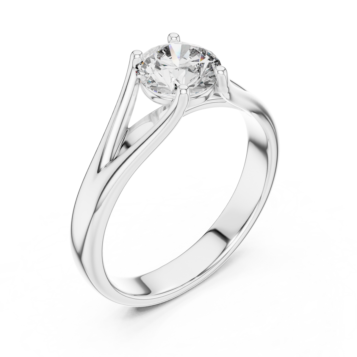 Golden Embrace Round Cut Solitaire Engagement Ring