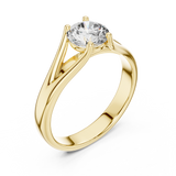 Golden Embrace Round Cut Solitaire Engagement Ring