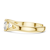 Golden Embrace Round Cut Solitaire Engagement Ring