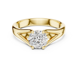 Golden Embrace Round Cut Solitaire Engagement Ring