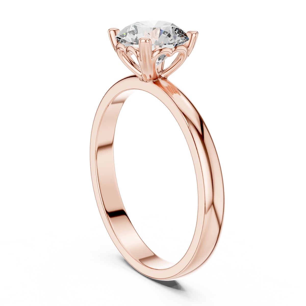 Timeless Round Diamond Cathedral Solitaire Ring