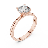 Timeless Round Diamond Cathedral Solitaire Ring
