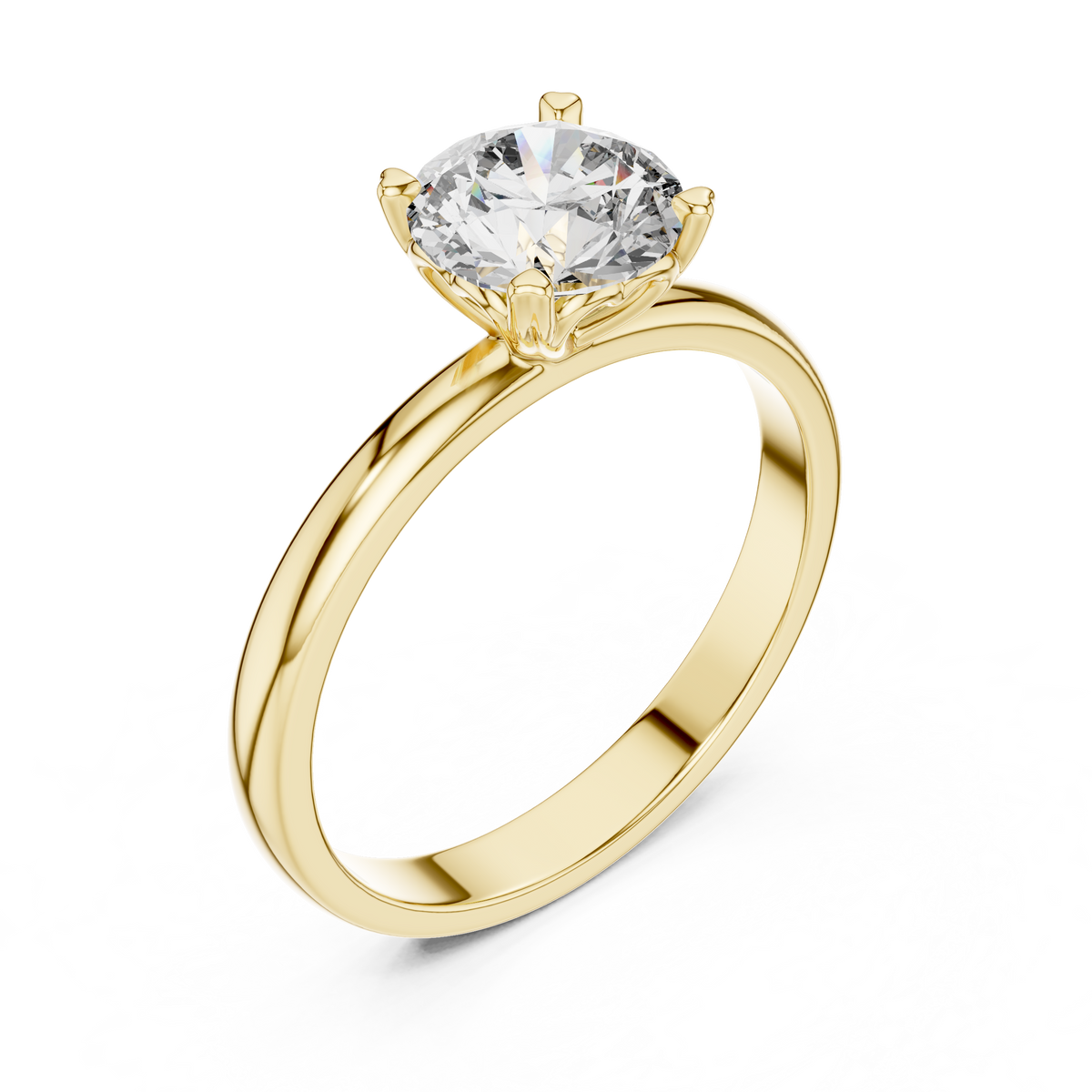 Timeless Round Diamond Cathedral Solitaire Ring