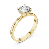 Timeless Round Diamond Cathedral Solitaire Ring