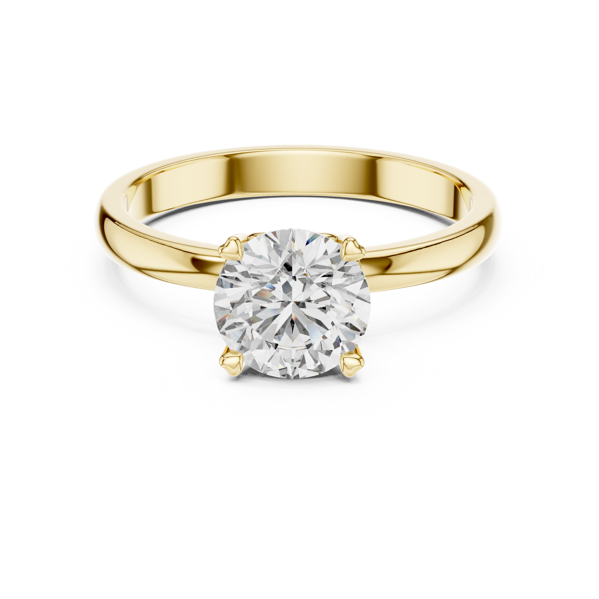 Timeless Round Diamond Cathedral Solitaire Ring