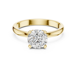 Timeless Round Diamond Cathedral Solitaire Ring