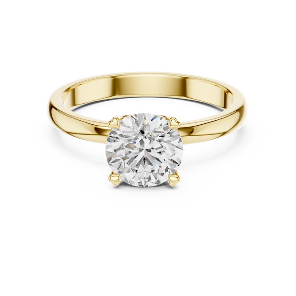 Timeless Round Diamond Cathedral Solitaire Ring