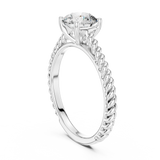 Blush Crown Round Diamond Engagement Ring