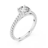 Blush Crown Round Diamond Engagement Ring