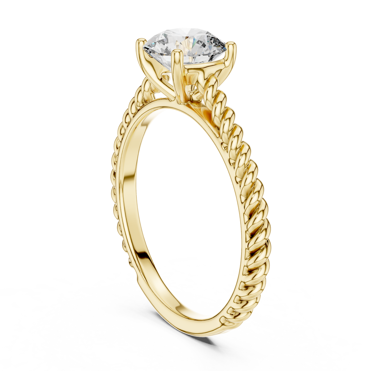 Blush Crown Round Diamond Engagement Ring