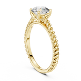 Blush Crown Round Diamond Engagement Ring