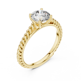 Blush Crown Round Diamond Engagement Ring