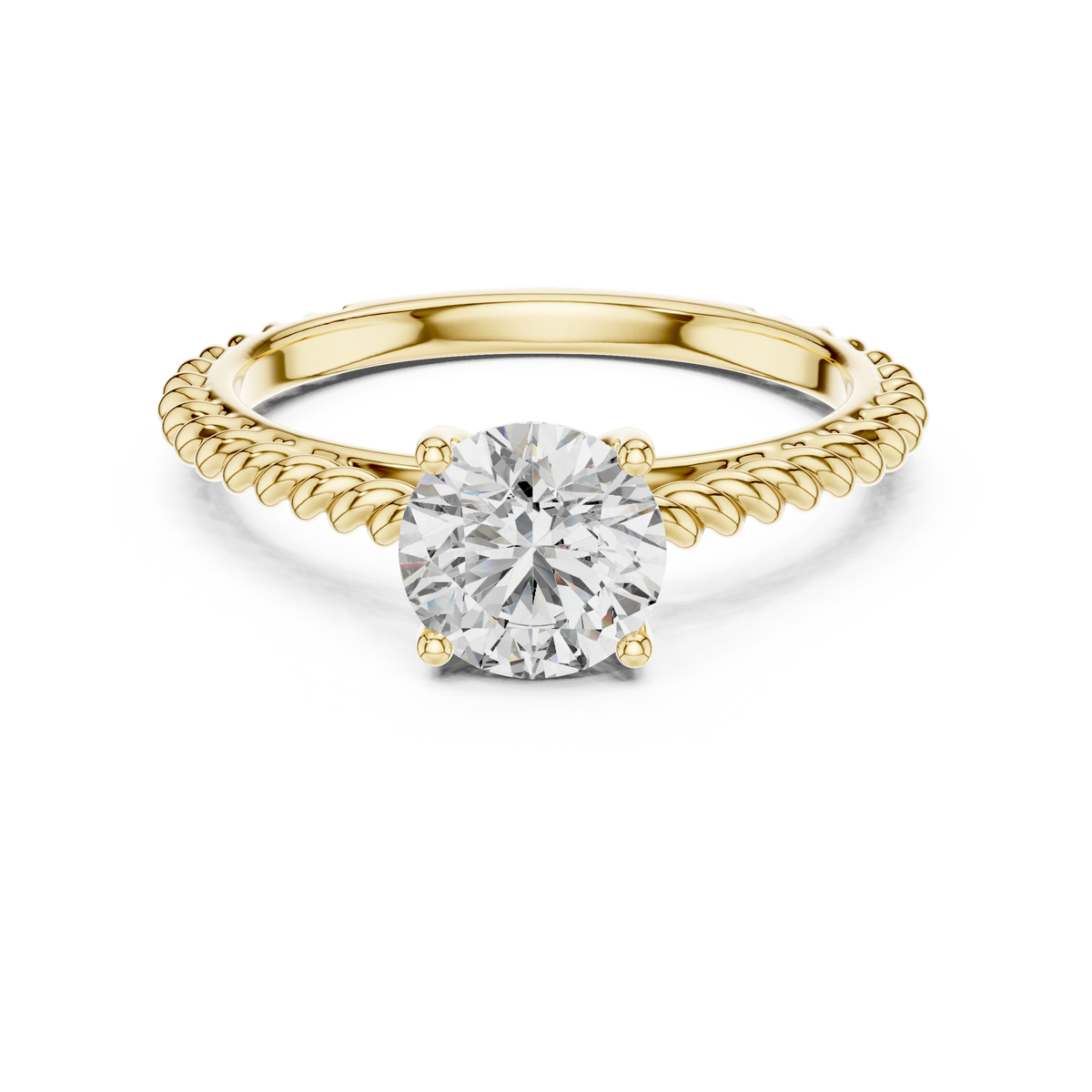 Blush Crown Round Diamond Engagement Ring
