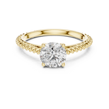 Blush Crown Round Diamond Engagement Ring