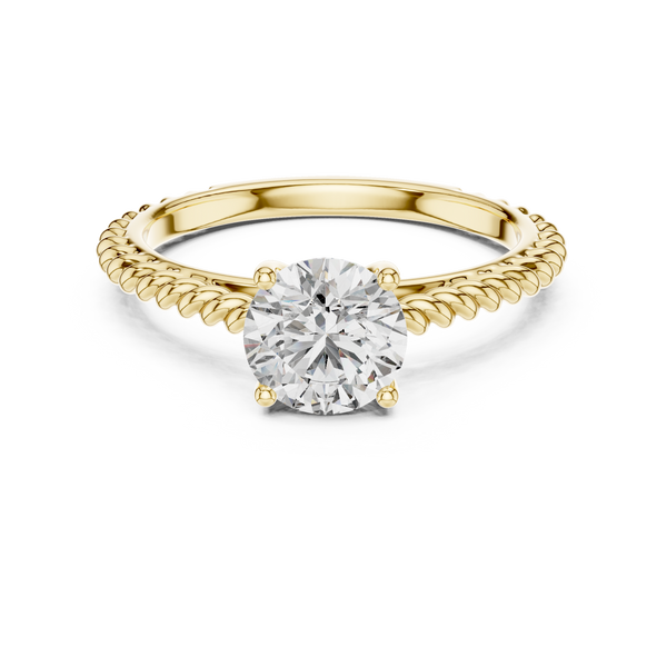 Blush Crown Round Diamond Engagement Ring