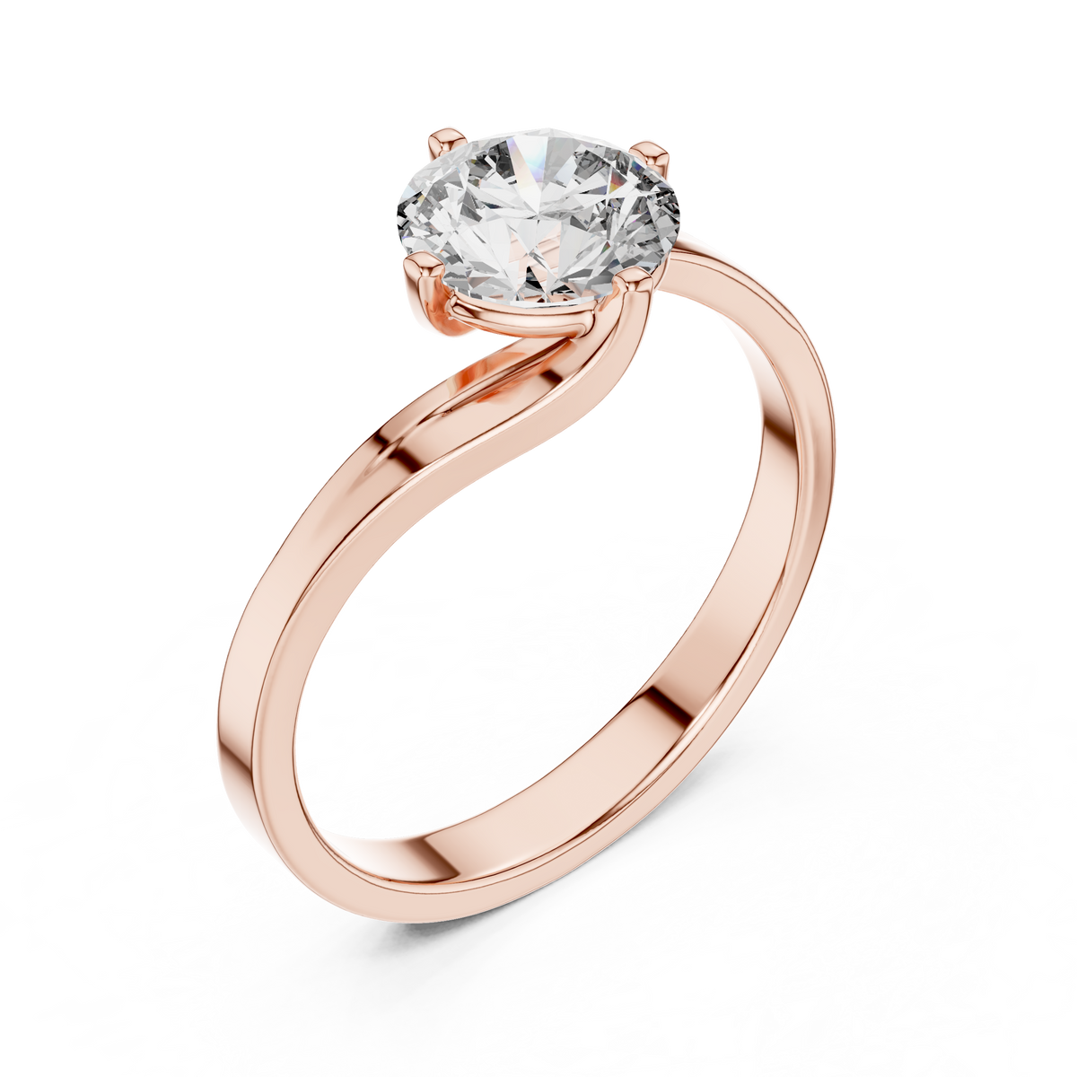 Lumière Sculpted Solitaire Ring