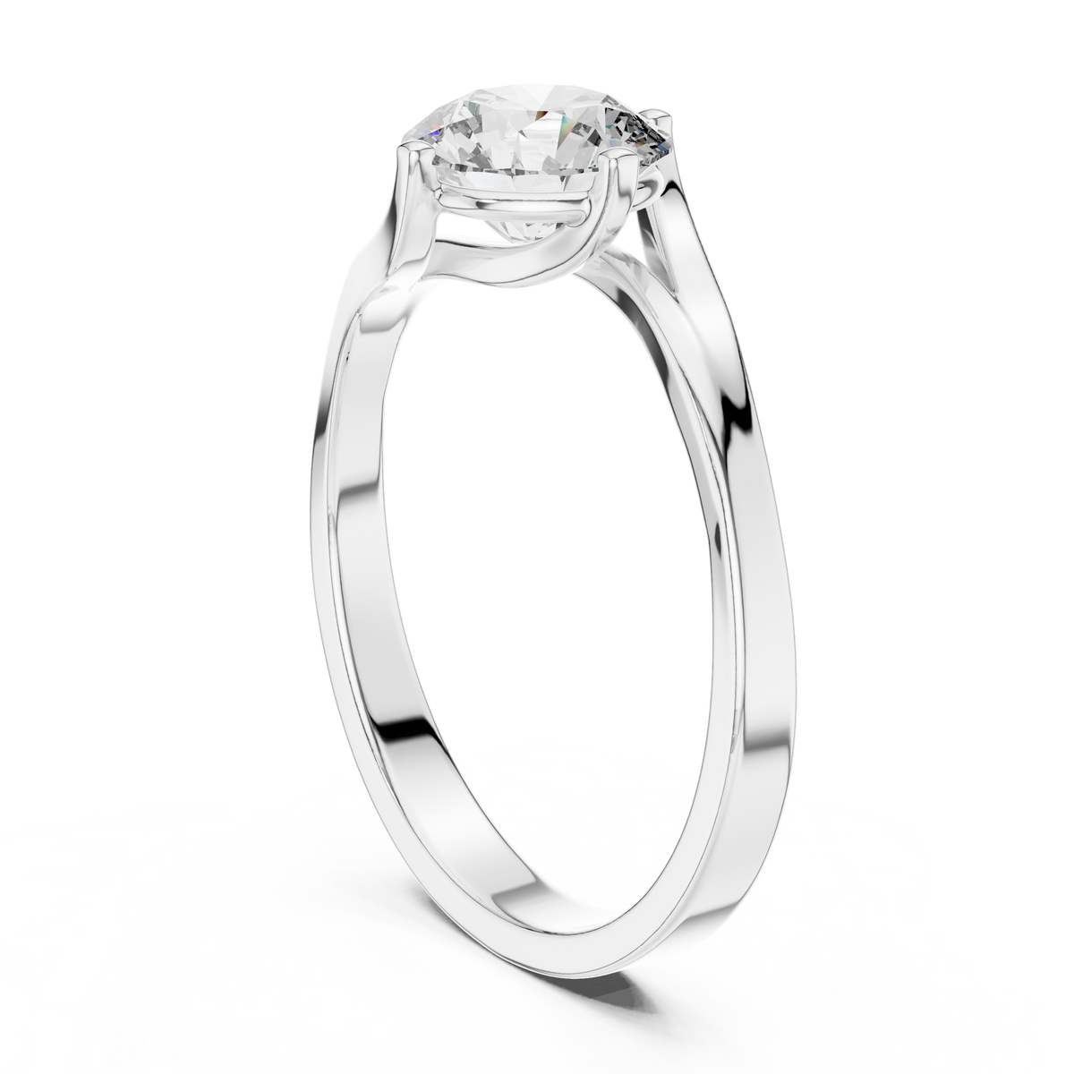 Lumière Sculpted Solitaire Ring